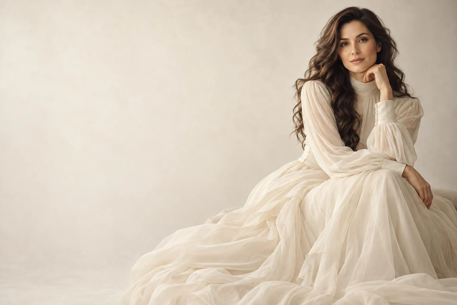 A bride in soft natural light.